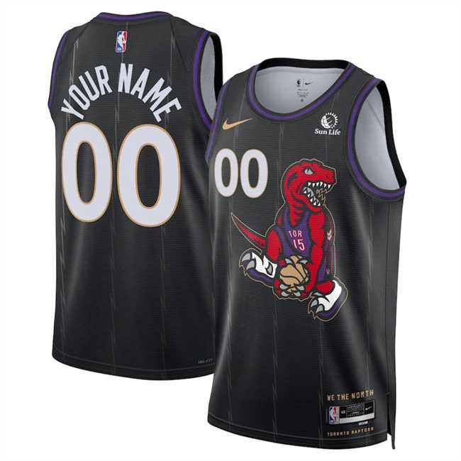 Men%27s Toronto Raptors Active Player Custom Black 2024-25 City Edition Stitched Basketball Jersey->customized nba jersey->Custom Jersey